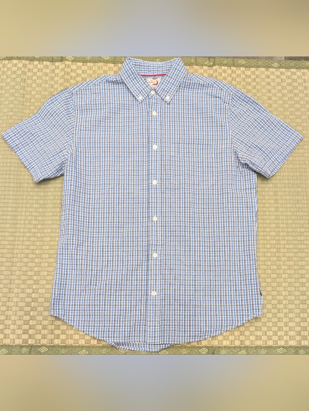 Relwen Highland Blues 100% Cotton Short Sleeve Shirt Men's Size Large